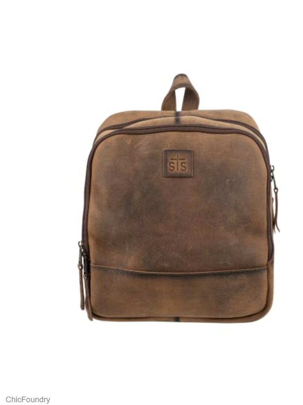 Full Grain Leather Mini Backpack Zip Around Straps Compact Everyday Bag